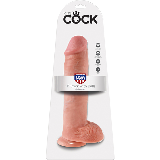 Masturbador King Cock Con testículos 28 cm-SEX-SHOP