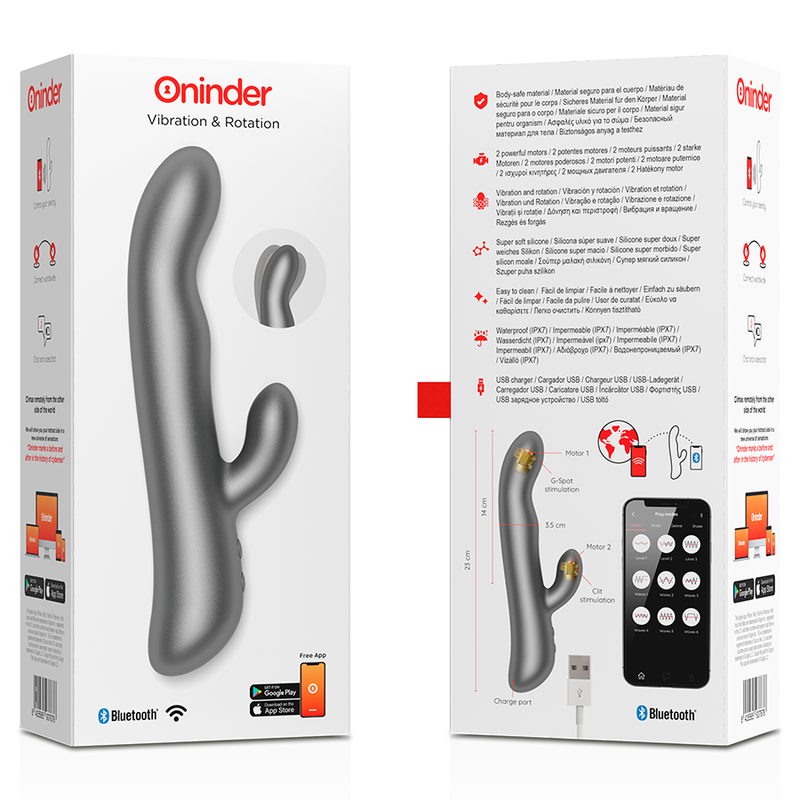 Vibrador Oninder Black Free App empaque