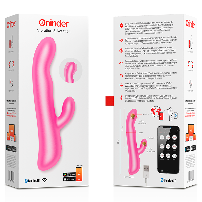 Vibrador Oninder Rosa Free App empaques
